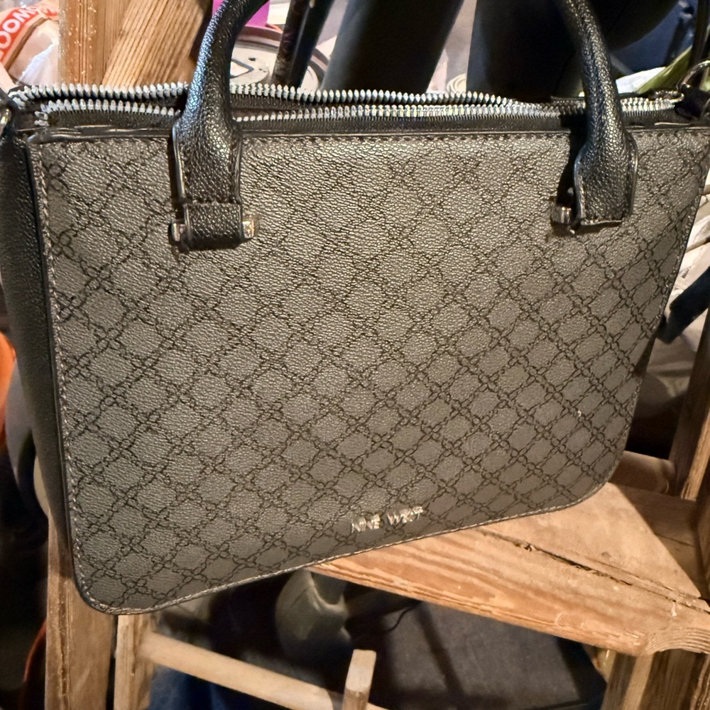 Nine West Black Textured Shoulder Bag